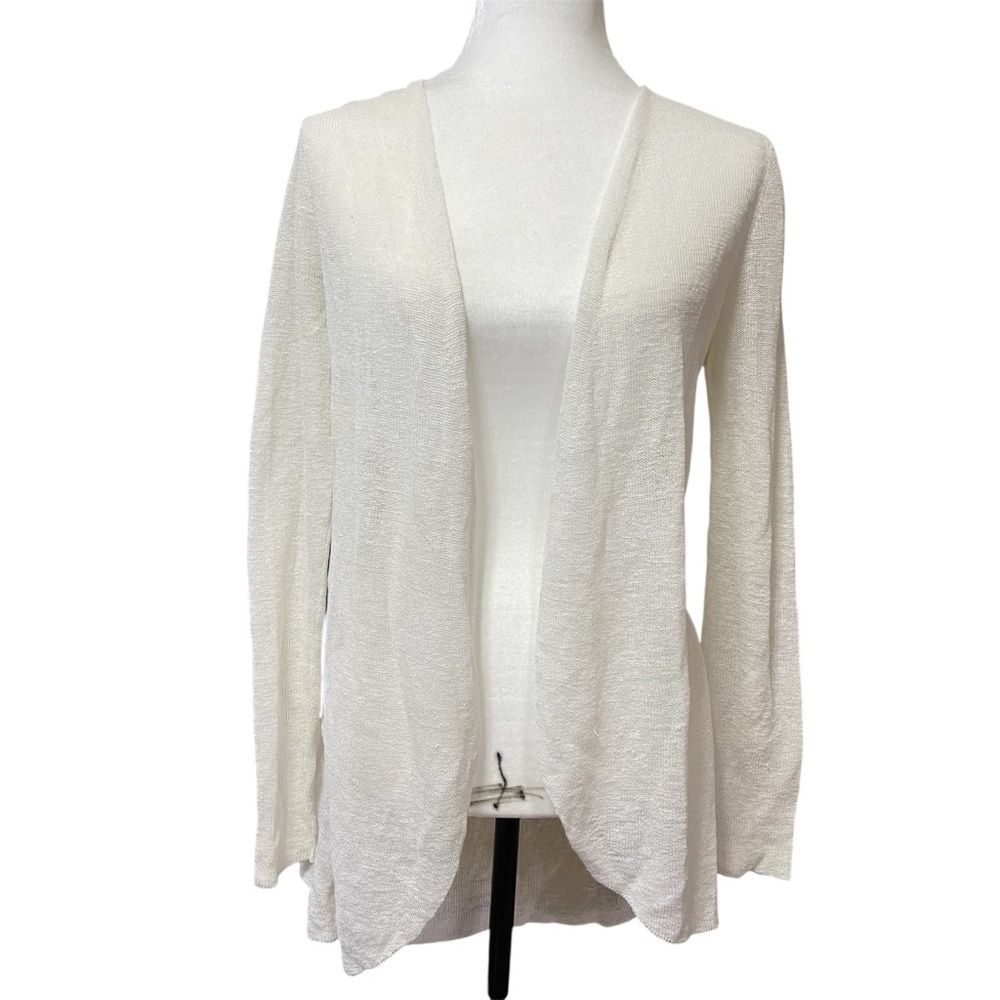 Eileen Fisher Ivory Knit Open Cardigan XS